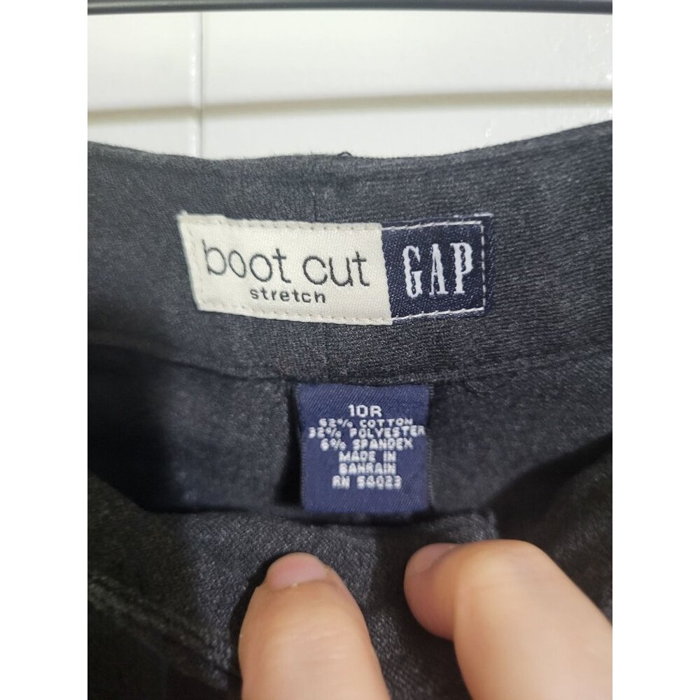 Gap Women's 10R VTG y2k Bootcut Stretch Gray Trouser Pants SZ 10R Classic Preppy - Picture 3 of 11